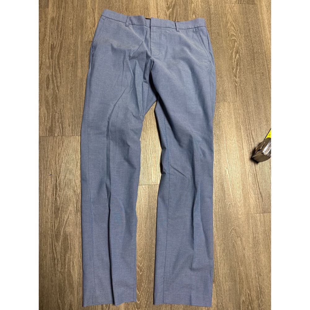 Bonobos Tuesday Slim Fit Dress Pants Light Blue Micro Pattern 36x34 Mens